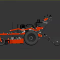 Red Riding Lawn Mower With Powerful Engine And Sharp Cutting Blades