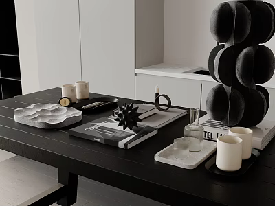 Modern Black Stacked Inflatable Decorative Model For Contemporary Home Interior 3d model