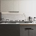Modern Kitchen Interior Design With Island Counter Cabinets Bar Stools And Natural Light