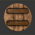 Wooden Barrel Household Storage Container with Handles and Rope Wrapped Design