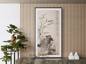 New Chinese Plant Painting Ink Decorative Painting 3d model