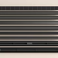 Modern Bathroom Accessories Black Long Strips Neatly Arranged On Light Background