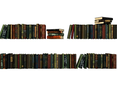 Colorful Books And Magazines Collection With Stacked And Standing Volumes On Shelves 3d model