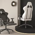 Modern Black And White Office Chairs With Ergonomic Design And Leather Upholstery