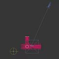 Industrial Equipment With Electric Motor Metal Pipes Yellow Connecting Parts And Blue Base