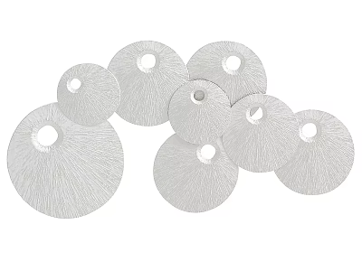 Silver Textured Circular Ornamental Decorative Set for Modern Home Interior Decoration 3d model
