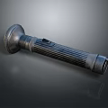 Metallic Ergonomic Portable Flashlight With Striped Grip Design And Durable Daily Lighting Tool