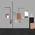 Daily Electrical Appliances Wall Mounted Water Heater and Standing Water Dispenser in Modern Home
