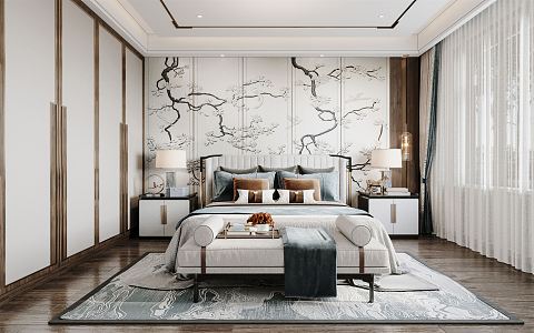 New Chinese bedroom 3d model