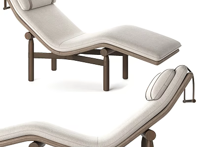 Modern Lounge Chair Design With Padded Backrest And Wooden Frame 3d model