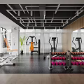 Modern Fitness Studio Interior With Yoga Mats Exercise Ball And Fitness Equipment