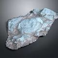 Rocky Terrain 3D Model With Irregular Gray Stone Structure And Textured Surface 3d model