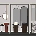 Modern Washstand Column Washstand Column Basin Top Basin Faucet Washstand Mirror Column Basin 3d model