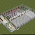 Industrial Factory Building With Steel Structure Roof Spacious Interior And Functional Work Areas