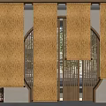 New Chinese-style roller shutter tea room roller shutter partition 3d model