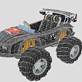 Toy Monster Truck With Cartoon Character Design And Large Off Road Wheels