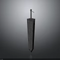 Detailed 3D Model Sword With Wooden Handle And Long Metal Blade