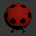 Cartoon Ladybug Character With Red Body Black Spots And Big Eyes
