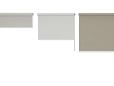 Stylish Modern Roller Blinds in Grey White and Beige Colors for Home Windows 3d model