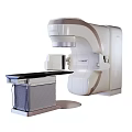 Unique Medical Linear Accelerator With Modern White Beige Design And Radiation Therapy Couch