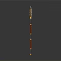 Ornate Decorative Axe With Gold Black Red Wrapped Handle And Spiked Top