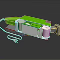 Green And Silver Electronic Appliance With Plug Cable And Modern Components