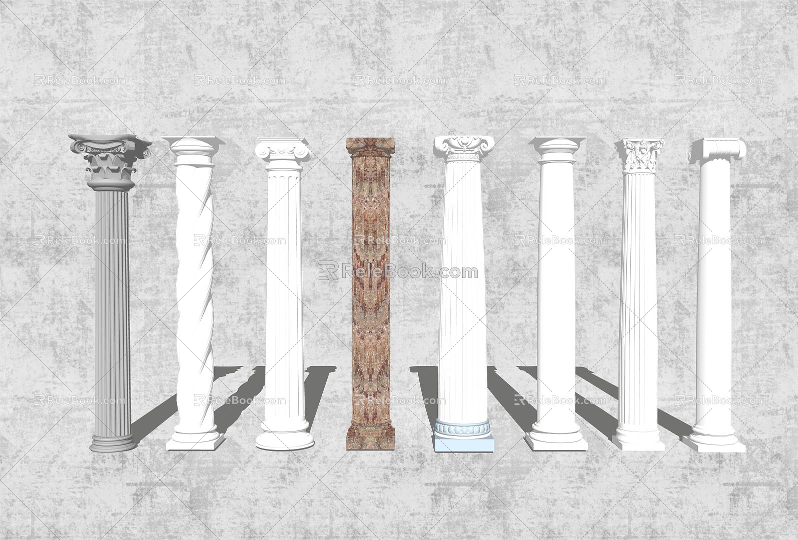 European Roman Column 3d model