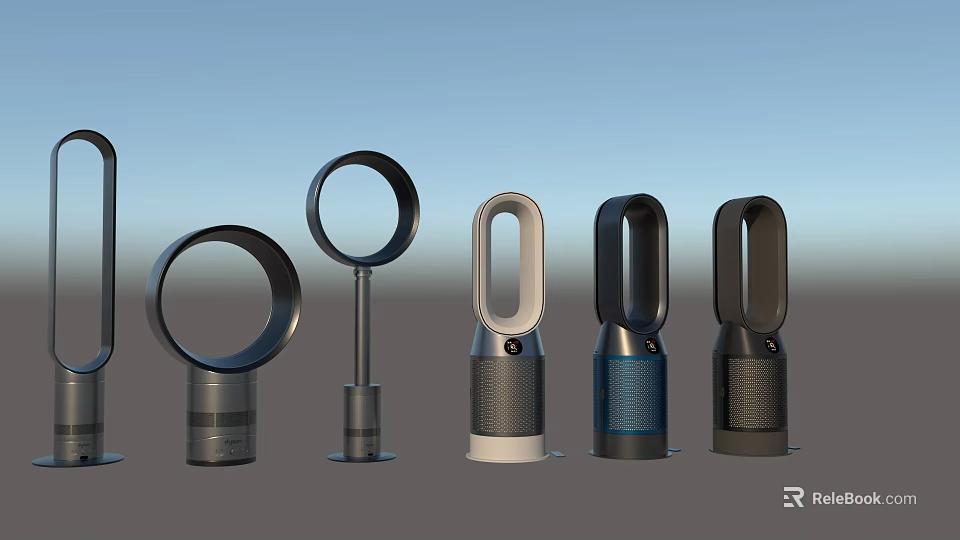 Innovative Bladeless Air Conditioning Fans With Multiple Unique Designs For Home Use 3d model 