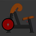 Gym Strength Training Fitness Equipment With Orange Seat Red Wheels And Sturdy Metal Frame