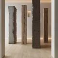 Modern Columns Solid Wood Columns Concrete Columns Old Wood 3d model
