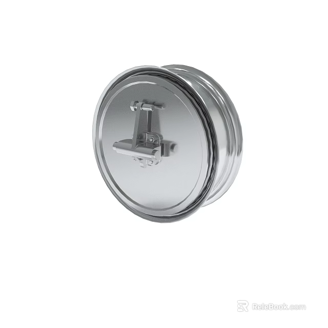 Round Stainless Steel Lid With Secure Latch For Storage Containers 3d model 
