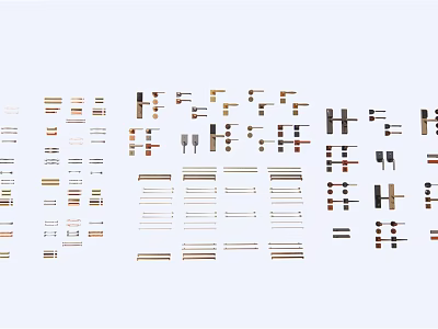 Stylish Door Handles In Various Metal Designs For Home And Office Use 3d model