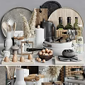 Stylish Essential Kitchenware With Pots Bowls Spoons Bottles Eggs Nuts And Baskets