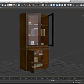 Wooden Curio Cabinet With Glass Doors Open Lower Cabinet Showcasing Books And Decorative Items