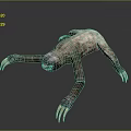Sloth Game Character With Extended Limbs Long Claws And Brown Fur 3d model