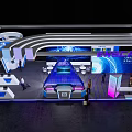 ENSCAPE Exhibition Booth Modern Design With Large Screen Colorful Lighting And Visitors At Tech Event