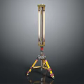 Commercial Construction Measuring Equipment with Tripod Base and Metal Pole Yellow Red Stripes