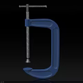 Blue G Clamp Heavy Duty Hardware Tool With Screw Mechanism And Sturdy Steel Build