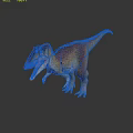 Vibrant Colored Dinosaur Character With Open Mouth Standing Pose 3D Render