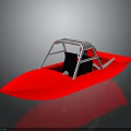 Red Speedboat With White Frame Modern Sporty Design Open Cockpit And Sleek Hull