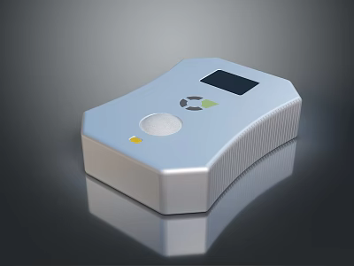 Sleek Silver Computer Accessory With LCD Display And Circular Control Button 3d model