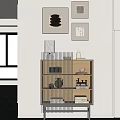 Middle Ancient Side Cabinet Decorative Cabinet Low Cabinet 3d model