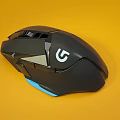 Ergonomic Black Gaming Mouse With G Logo And Blue Lighting Design