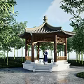 Chinese style pavilion SU model 3d model