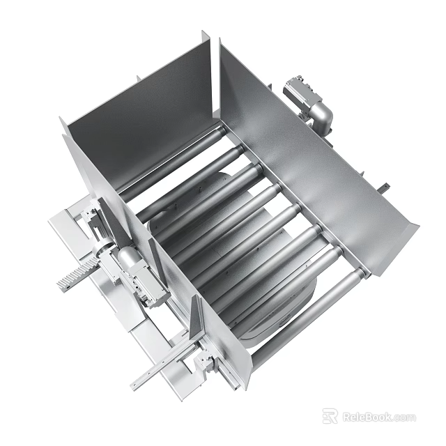 Heavy Duty Industrial Steel Equipment With Roller Structure Frame And Support Brackets 3d model 
