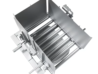 Heavy Duty Industrial Steel Equipment With Roller Structure Frame And Support Brackets 3d model