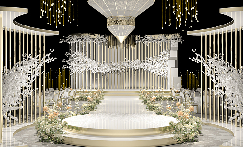 Light Luxury Wedding Site White Geometric 3d model