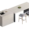 Nakajima Table and Chair Combination 3d model