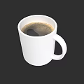 White Ceramic Coffee Mug With Smooth Surface And Ergonomic Handle Filled With Hot Coffee