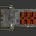 Military Armored Vehicle With Multiple Orange Containers And Heavy Duty Platform